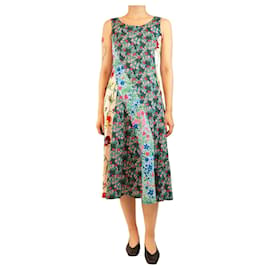 Weekend Max Mara Ärmelloses grünes Midi-Kleid mit Blumenmuster - Größe S