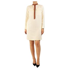 Loro Piana Mini abito in lino color crema - taglia UK 8