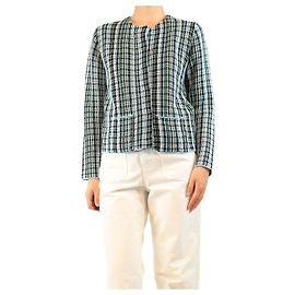 Bottega Veneta Veste en maille bouclée bleue et verte - taille M