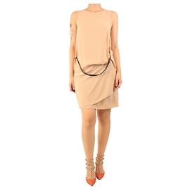 Brunello Cucinelli Ärmelloses Mini-Kleid aus Seidencrepe in Blush - Größe S