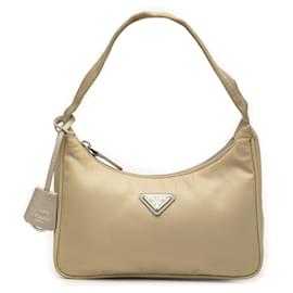 Borsa a Spalla Prada Beige Mini Tessuto Re Edition 2000