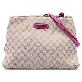Céline Celine Beige Macadam Canvas Kisslock Crossbody