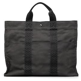 Hermès Gray Canvas Herline MM