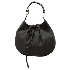 Borsa Hobo Gucci in tela nera con coulisse