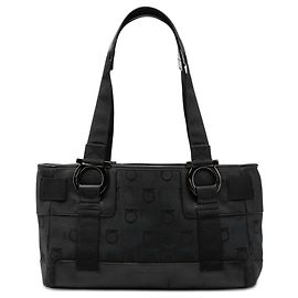 Salvatore Ferragamo Tote em canvas Gancini preto Ferragamo