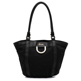 Gucci Abbey D Ring Handtasche aus schwarzem GG-Canvas