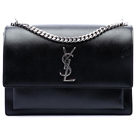 Borsa a tracolla Saint Laurent Black Large Calfskin Monogram Sunset