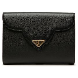 Clutch Saint Laurent in pelle di vitello granulata nera