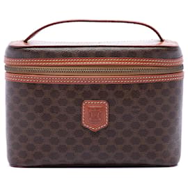Céline Beauty case in tela rivestita Macadam marrone Celine