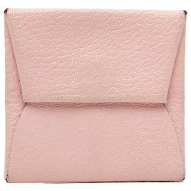 Monedero Bastia en piel de cabra Mysore rosa Hermès
