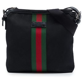 Borsa Messenger Gucci Black GG Techno Canvas Web