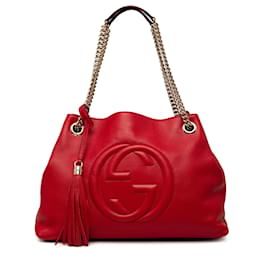 Gucci Soho Chain Tote aus rotem Kalbsleder, Medium