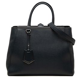 Fendi 2Jours Satchel aus Leder in Schwarz Größe Medium
