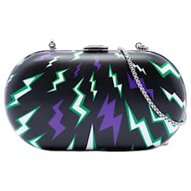 Clutch in pelle Prada Black Universal Studios Leather Thunder Frankenstein con catena