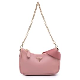 Prada Pink Saffiano Lux Re Edition 2005 Satchel