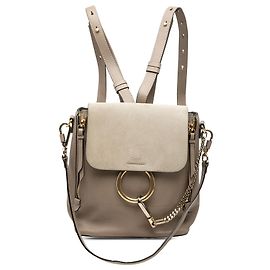 Chloé Brown Small Calfskin and Suede Faye Backpack