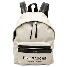 Mochila City Rive Gauche em lona branca Saint Laurent