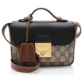 Mini tracolla Gucci GG Supreme in pelle con lucchetto