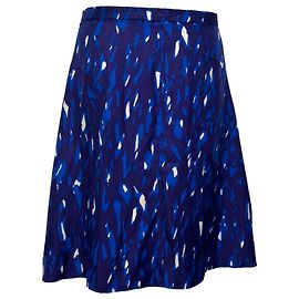 Falda midi evasé estampada en seda azul Balenciaga