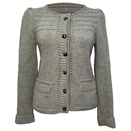 Marc by Marc Jacobs Cardigan mit Knöpfen aus grauer Wolle