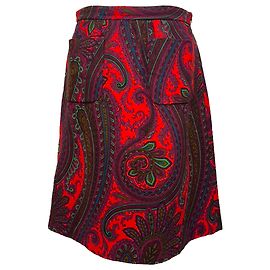 Mini falda evasé Miu Miu con estampado paisley en lana multicolor