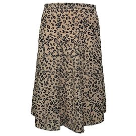 Jupe midi Altuzarra à imprimé léopard en soie beige