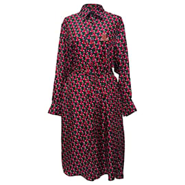 Vestido camisero midi Lanvin con estampados y adornos en seda multicolor