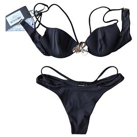 David Koma Conjunto de Bikini Negro con Flor