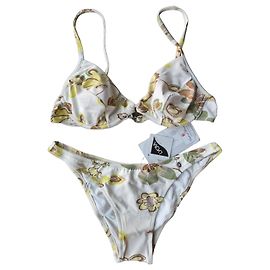Autre Marque Conte of Florence Conjunto de Bikini Floral Blanco y Amarillo