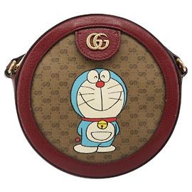 Gucci Doraemon Round Printed Mini GG Coated Canvas