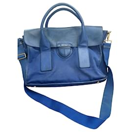Bolso Prada de nylon azul y cuero
