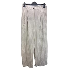 Autre Marque Aware Pantalones pierna ancha a rayas crema
