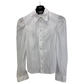 Dsquared2 Camisa Western de Algodón Blanco