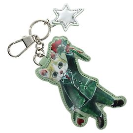 GUCCI GG Supreme Yuko Higuchi Boris Llavero PVC Verde Plata Auth 185847SM