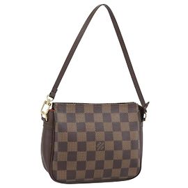 LOUIS VUITTON Damier Ebene Trousse Makeup Pouch N51982 LV Auth ka4893V
