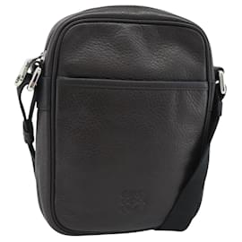 LOEWE Anagram Shoulder Bag Leather Brown Silver Auth ka4964A - Loewe