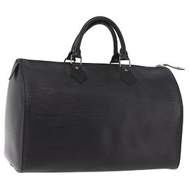LOUIS VUITTON Epi Speedy 35 Hand Bag Noir Black M42992 LV Auth 187972V