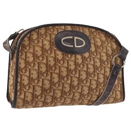 Bolsa de Ombro Christian Dior Trotter Canvas Bege Auth 189328