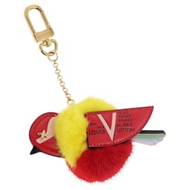 LOUIS VUITTON Bijoux Traveling Bird Sack Charm Fur Red M67390 LV Auth 189231M - Louis Vuitton