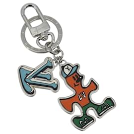 LOUIS VUITTON Porte Cles LV Puzzle Charm metal Silver R95014 LV Auth 187703M - Louis Vuitton