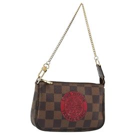 LOUIS VUITTON Damier Ebene T&B Mini Pochette Accessoires N58011 LV Auth 187163A