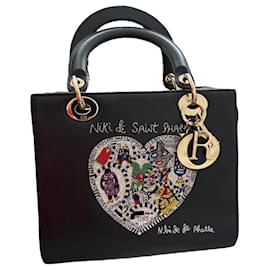 Dior Lady Dior "Niki de Saint Phalle" borsa in pelle nera