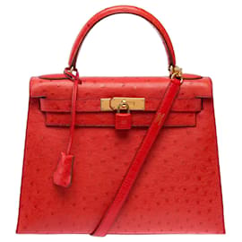 Hermès Bolso HERMES Kelly 28 en Cuero Exótico Rojo - 103691