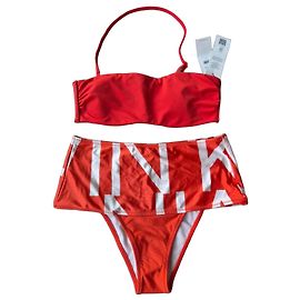 Conjunto Bikini Bandeau Rojo Calvin Klein