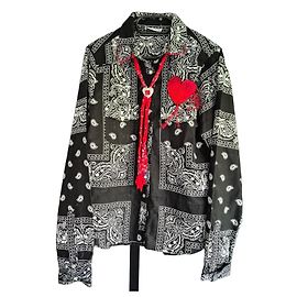 Autre Marque Arizona Love Bandana-Print Hemd Schwarz mit rotem Herz