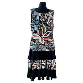 Joseph Ribkoff mehrfarbig bedrucktes Stufenkleid