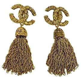 Orecchini a clip Chanel Vintage Coco Mark con nappa