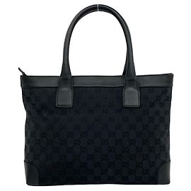 Gucci GG Logo Muster Canvas Leder Mini Tote Bag