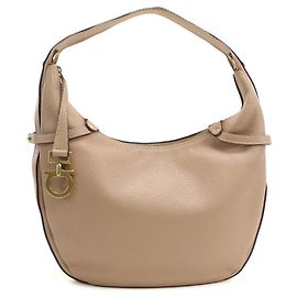 Sac à bandoulière en cuir beige Salvatore Ferragamo