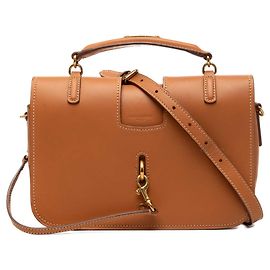 Borsa Messenger Charlotte in agnello marrone di medie dimensioni Saint Laurent